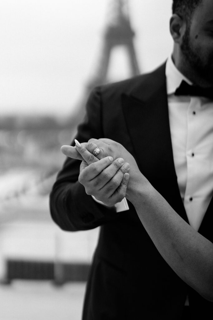 Couple Eiffel Tower elopement