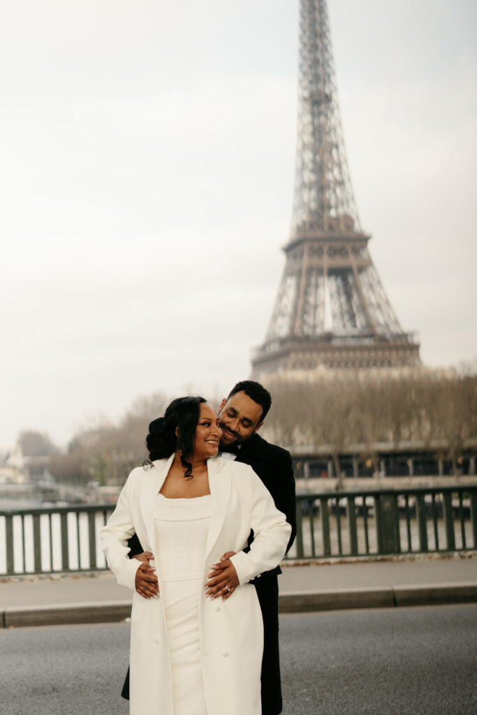 Couple Eiffel Tower elopement