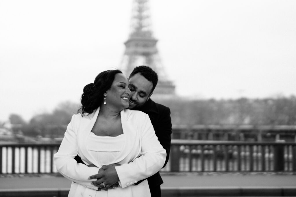Couple Eiffel Tower elopement