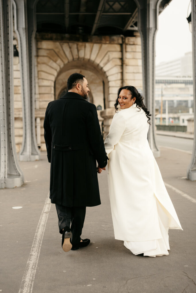 Couple Eiffel Tower elopement