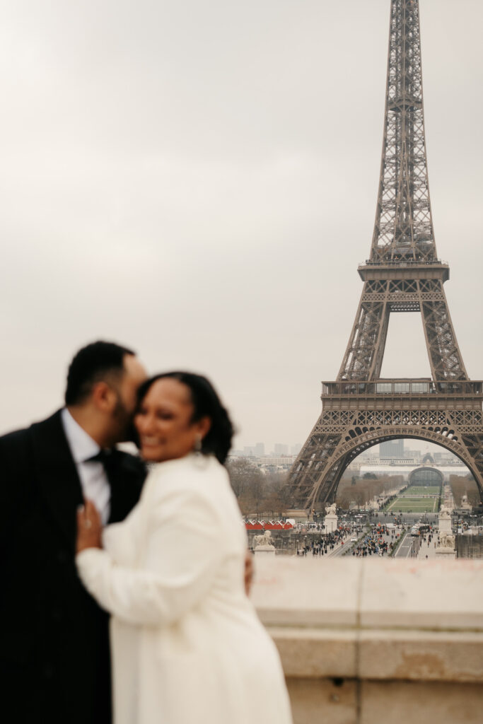 Couple Eiffel Tower elopement
