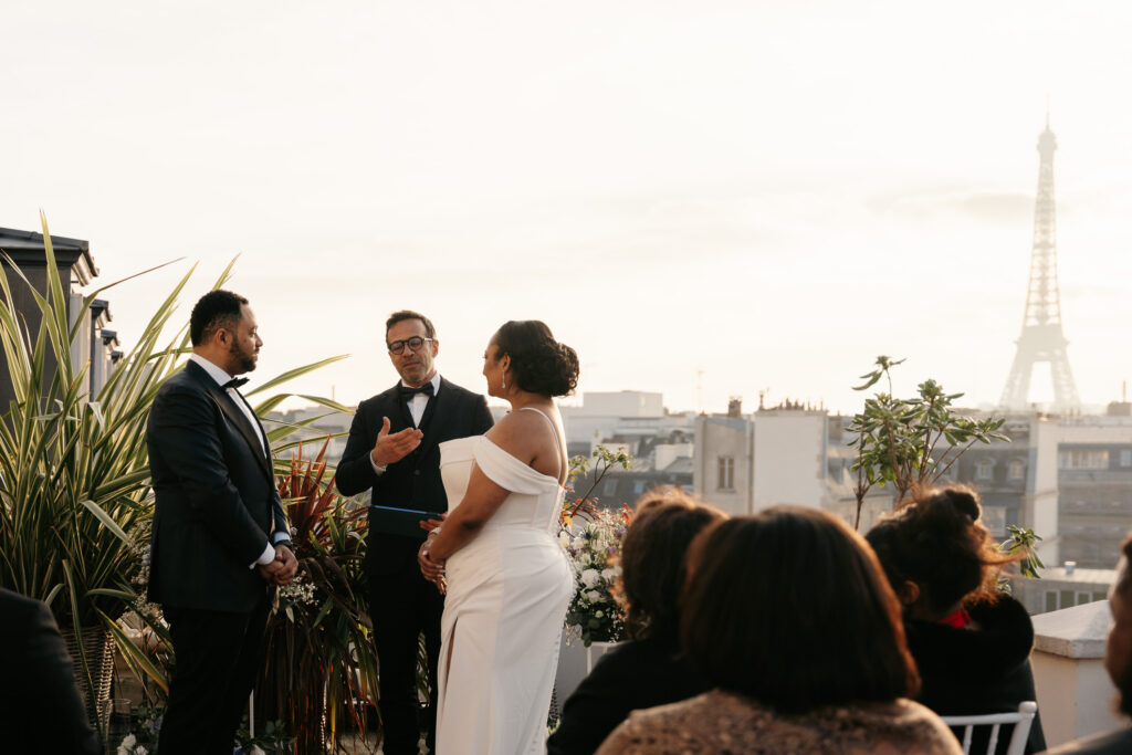 Couple Eiffel Tower elopement