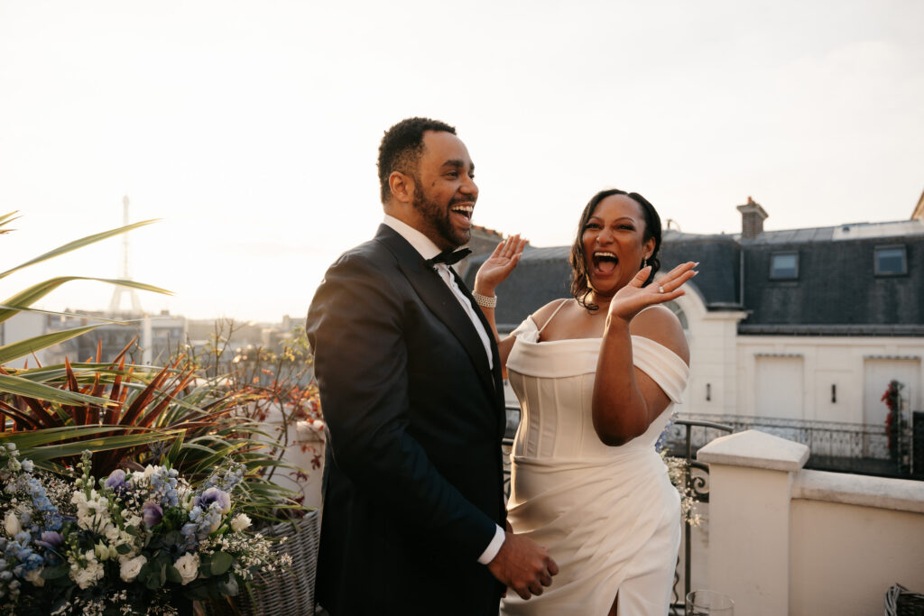 Couple Eiffel Tower elopement