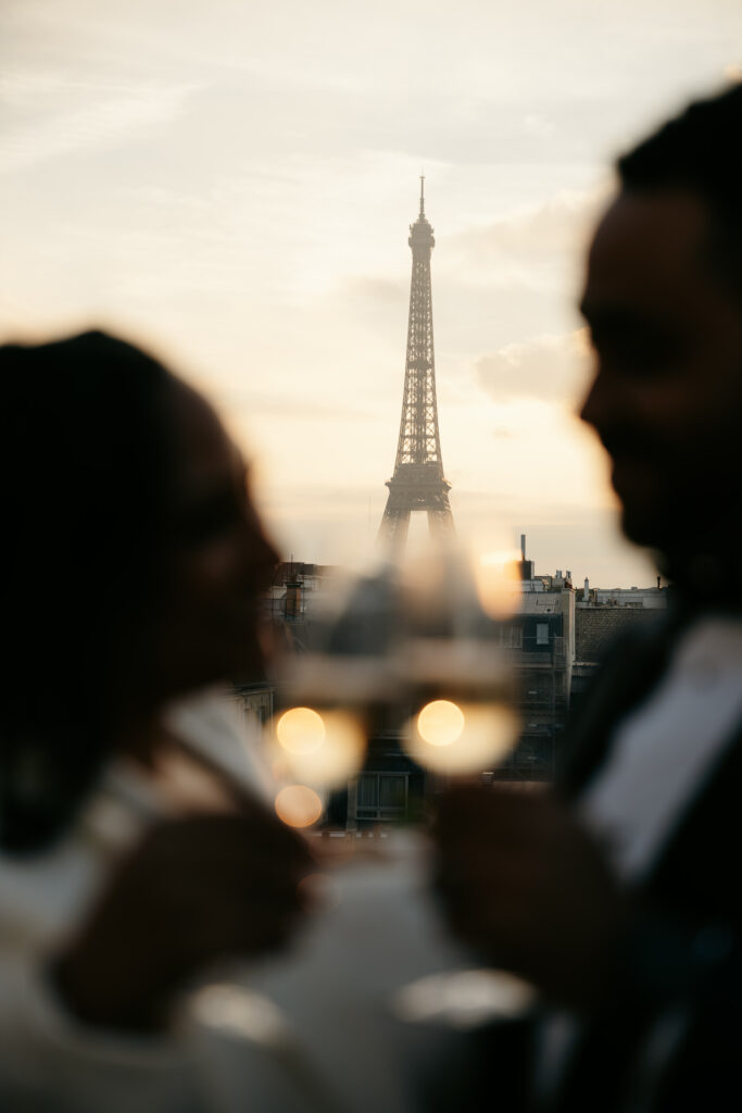 Couple Eiffel Tower elopement