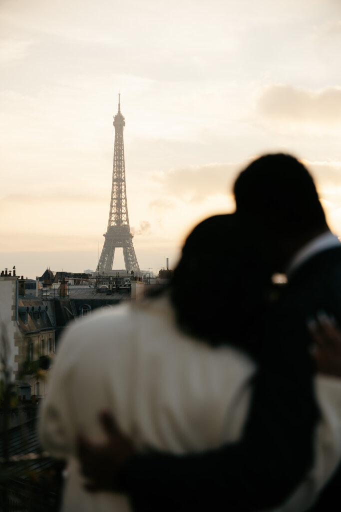 Couple Eiffel Tower elopement
