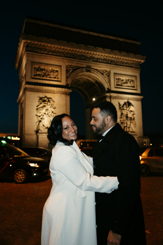 Couple Eiffel Tower elopement