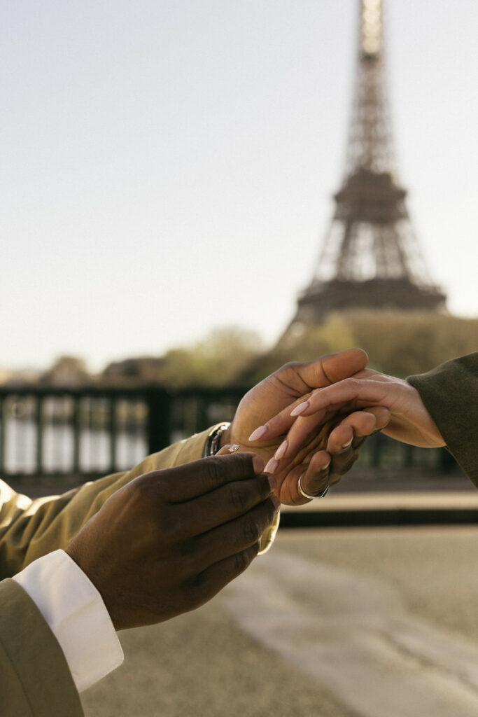 engagement ring eiffel tower background