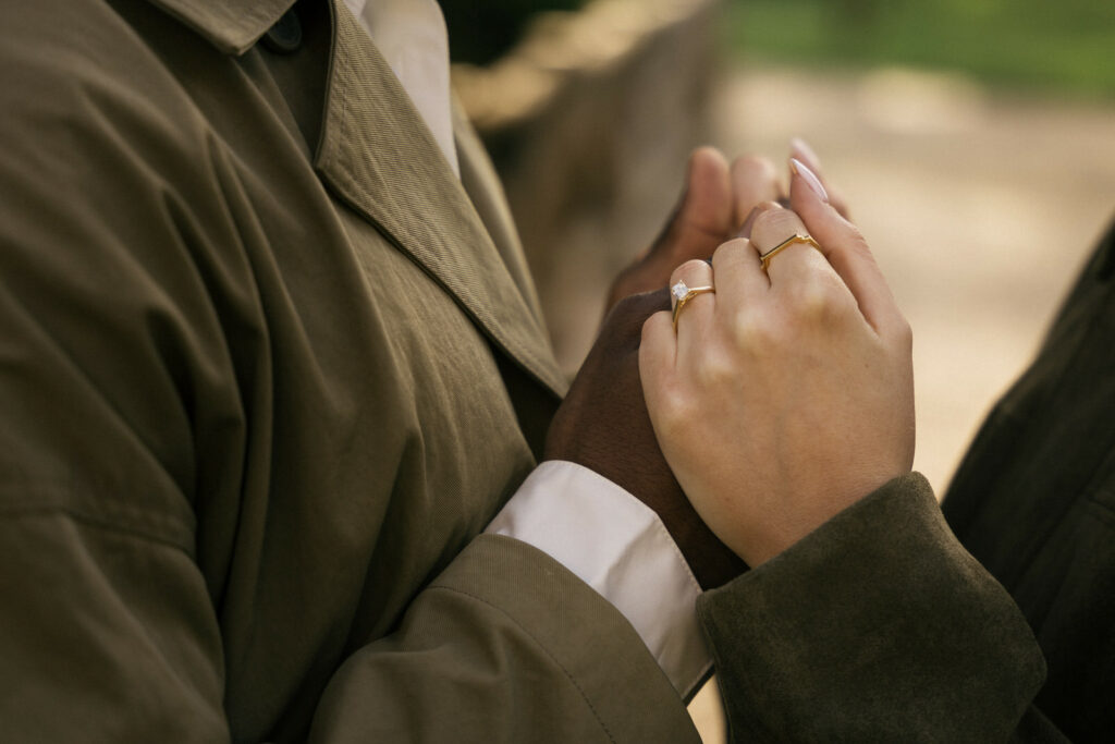 close up shot of engagement ring